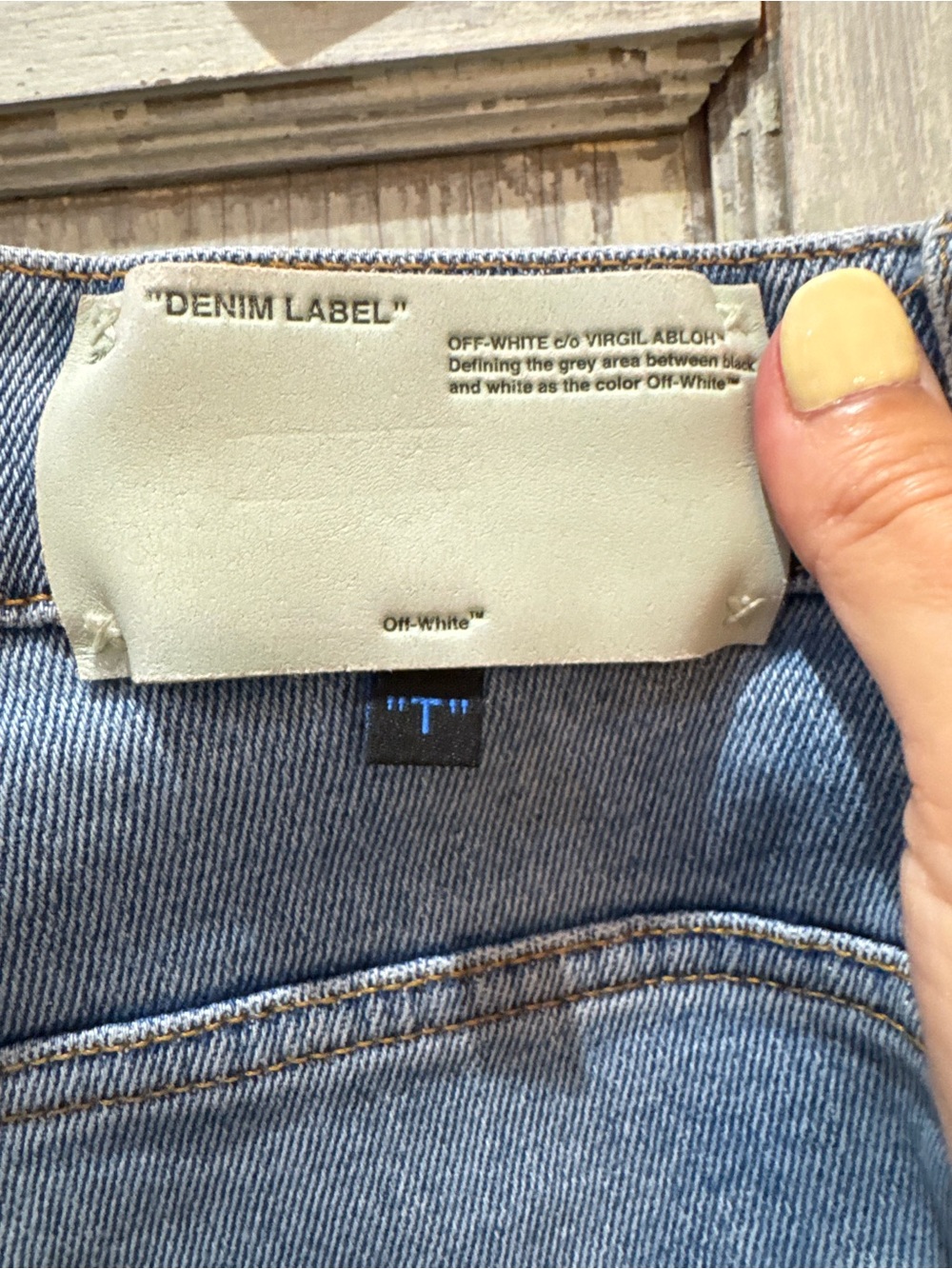 Off White Slim Fit Blue Spray Diagonal Jeans Sz 34 - Picture 8 of 10
